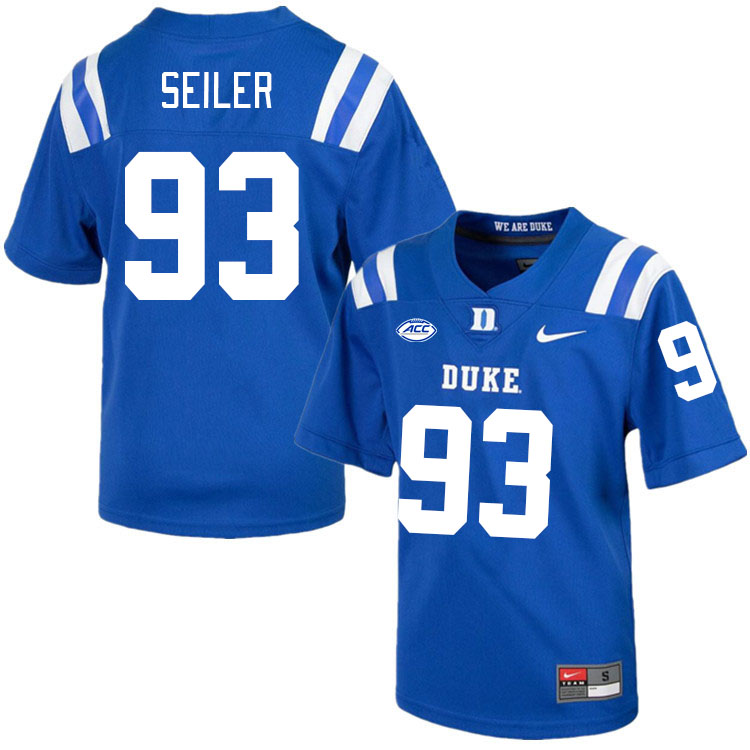 Men #93 Will Seiler Duke Blue Devils College Football Jerseys Stitched-Royal